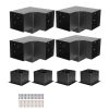 Pergola Bracket Kit, 6x6 Inch (Inner Size 5.5x5.5), 4 Pcs 3-Way Heavy Duty Corner Bracket Woodworks DIY Post Base Kit, Easy Installation Wooden Beams