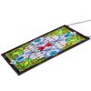 Stained Glass Window Panel, 17 x 29 in, Tiffany Style Hanging Transom Window Panel with Chain, Large Vertical Rectangle Stain Glass, Vintage Tradition