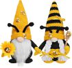 Bumble Bee Gnome Plush - Mr and Mrs Honeybee Spring Gnomes Plush Ornaments Tomte Elf World Bee Day Decor, Summer Bee Figurines Table Shelf Tiered Tray