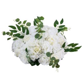 Flower Balls Arrangement Bouquet 10 PCS, 17.7-Inch Diameter Artificial Flower Balls Wedding White Roses Centerpieces, Faux Flowers Arrangements for We