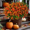 Artificial Autumn Outdoor Flowers, Simulated Chrysanthemums - 12 Bundles of UV-Resistant, Fade-Resistant Artificial Plastic Plants for Garden, Porch,