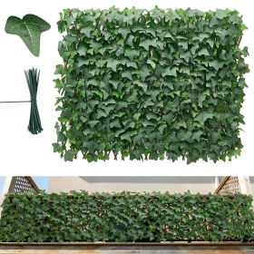 Expandable Fence Privacy Screen, 25 x 126 in Expand Artificial Plant Wall, Realistic Artificial Ivy Panel with 50 Zip Ties, Decorative Faux Greenery B