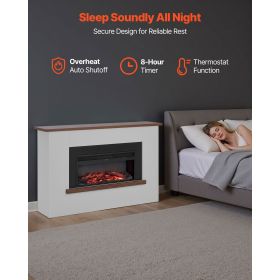 65.5 inch Freestanding Fireplaces, 1500W 5120BTU Fake Electric Fireplace Stove Heater with Mantel, Overheating Protection, Adjustable Flames,Timer, Re