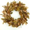20-inch fall wreath adorned with brown magnolia leaves and small pomegranate berries, suitable for home, outdoor, farmhouse, porch, wall, and window d