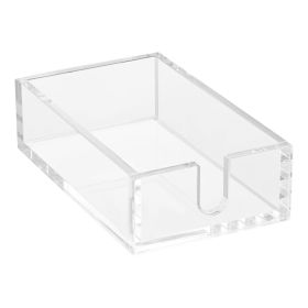 Acrylic Napkin Holder, 9.1 x 5.5 x 2.6 inch, Clear Bathroom Guest Towel Storage Tray with U-Shaped Opening, Disposable Paper Towel Holder for Bathroom