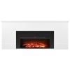 75 inch Freestanding Fireplaces, 1500W 5120BTU Fake Electric Fireplace Stove Heater with Mantel, Overheating Protection, Adjustable Flames,Timer, Remo