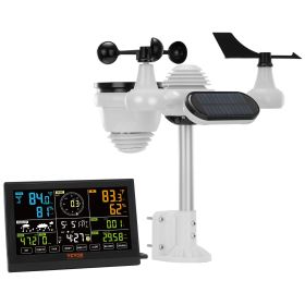 7-in-1 Wireless Weather Station, 7.5 in Color Display, Digital Weather Station Indoor Outdoor, for Temperature Humidity Wind Speed/Direction Rain UV,