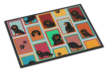 NEW Lots of Black and Tan Cavalier King Charles Spaniel Doormat Front Door Mat Indoor Outdoor Rugs for Entryway, Non Slip Washable Low Pile, 18H X 27W