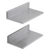 8.6" x 16" Stainless Steel Shelf, Wall Mounted Floating Shelving with Backsplash, 44 lbs Load Capacity Commercial Shelves, Heavy Duty Storage Rack for