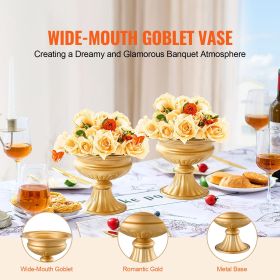 10PCS 16cm/6.3' Tall Wedding Flower Vase, Metal Wedding Centerpiece, Gold Floral Arrangement Stand Display Rack for Tables Wedding Dinner Party, Anniv