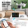 7-in-1 Wi-Fi Weather Station, 7.5 in Color Display, Home Weather Station Indoor Outdoor, with Solar Wireless Outdoor Sensor Alarm Alerts, for Temperat