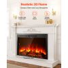 Electric Fireplace Insert, 40 inch Recessed and Wall Mounted with Adjustable Flame Color Brightness & 8h Timer & Remote Control, Indoor Heater w/ 750W