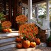 Artificial autumn flowers, outdoor fake chrysanthemums, fake plants, UV resistant and colorfast, simulated plastic greenery for gardens, porches, terr