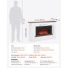 65.5 inch Freestanding Fireplaces, 1500W 5120BTU Fake Electric Fireplace Stove Heater with Mantel, Overheating Protection, Adjustable Flames,Timer, Re