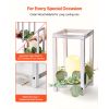 12 Set/36 Pcs Wooden Wedding Lantern Centerpiece, Includes 12 Wooden Lantern Candle Holder 12 Flameless LED Candle 12 Eucalyptus Leaves Wreath for Wed
