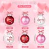 24Pcs Valentines Day Ball Ornaments, 2.36Inch Red Pink White Hanging Balls for Tree, Letter Hanging Baubles Valentine's Day Party Supplies for Wedding