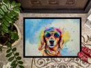Dachshund Hippie Dawg Doormat Front Door Mat Indoor Outdoor Rugs for Entryway, Non Slip Washable Low Pile, 24H X 36W