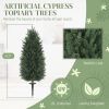 43.3 Inch Set of 2 Artificial Cypress Topiary Tree, Indoor Outdoor UV Resistant Faux Plants with Ground Stake for Garden