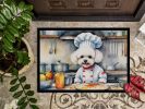 NEW Bichon Frise The Chef Doormat Front Door Mat Indoor Outdoor Rugs for Entryway, Non Slip Washable Low Pile, 18H X 27W