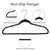 (120 PACK) Non-Slip Velvet Adult Clothing Hangers, 30 Pack, Black, Space Saving