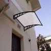HT-100 x 80 Household Application Door & Window Rain Cover Eaves Canopy White & Black Bracket