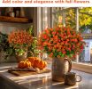 Artificial Autumn Outdoor Flowers, Simulated Chrysanthemums - 12 Bundles of UV-Resistant, Fade-Resistant Artificial Plastic Plants for Garden, Porch,