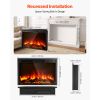 Electric Fireplace Insert, 40 inch Recessed and Wall Mounted with Adjustable Flame Color Brightness & 8h Timer & Remote Control, Indoor Heater w/ 750W