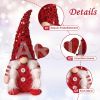 Valentine's Day Gnomes Gifts, Cute Box Raffia Inside, 2 Pcs Handmade Plush Swedish Elf Gnome with Heart Balloon Farmhouse Ornament Centerpiece Decorat