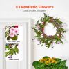 Artificial Decorative Wreath, 22 in, Pink Green, Decorated with Daisies, Babysbreath, Buds, Year Round Wreath for All Seasons Indoor and Outdoor Home