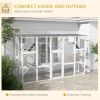 Catio Playground Cat Window Box Outside Enclosure, Wooden Outdoor Cat House with Weather Protection Roof for Multiple Kitties, Cat Shelter Kitten Play