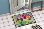 NEW Orchids in Watercolor Doormat Front Door Mat Indoor Outdoor Rugs for Entryway, Non Slip Washable Low Pile, 18H X 27W