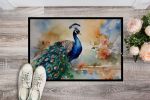 NEW Peacock Doormat Front Door Mat Indoor Outdoor Rugs for Entryway, Non Slip Washable Low Pile, 18H X 27W