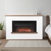 65.5 inch Freestanding Fireplaces, 1500W 5120BTU Fake Electric Fireplace Stove Heater with Mantel, Overheating Protection, Adjustable Flames,Timer, Re