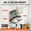 8.6" x 16" Stainless Steel Shelf, Wall Mounted Floating Shelving with Backsplash, 44 lbs Load Capacity Commercial Shelves, Heavy Duty Storage Rack for