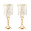 12PCS 49cm/19.3' Tall Crystal Wedding Flower Stand, Metal Wedding Centerpiece Vase, Gold Flower Holders Floral Display Rack for Tables Wedding Dinner