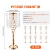 10PCS 55cm/21.65' Tall Crystal Wedding Flower Stand, Metal Wedding Centerpiece Vase, Gold Flower Holders Floral Display Rack for Tables Wedding Dinner