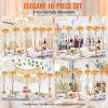 10PCS 55cm/21.65' Tall Crystal Wedding Flower Stand, Metal Wedding Centerpiece Vase, Gold Flower Holders Floral Display Rack for Tables Wedding Dinner