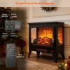 21 inchThree-sided Freestanding Electric Fireplace Stove heater with 3D Flame effect with remote control