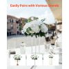 Flower Balls Arrangement Bouquet 10 PCS, 17.7-Inch Diameter Artificial Flower Balls Wedding White Roses Centerpieces, Faux Flowers Arrangements for We