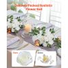 Flower Balls Arrangement Bouquet 10 PCS, 17.7-Inch Diameter Artificial Flower Balls Wedding White Roses Centerpieces, Faux Flowers Arrangements for We
