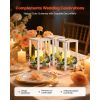 12 Set/36 Pcs Wooden Wedding Lantern Centerpiece, Includes 12 Wooden Lantern Candle Holder 12 Flameless LED Candle 12 Eucalyptus Leaves Wreath for Wed