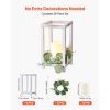 12 Set/36 Pcs Wooden Wedding Lantern Centerpiece, Includes 12 Wooden Lantern Candle Holder 12 Flameless LED Candle 12 Eucalyptus Leaves Wreath for Wed