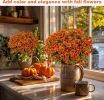 Artificial autumn flowers, outdoor fake chrysanthemums, fake plants, UV resistant and colorfast, simulated plastic greenery for gardens, porches, terr