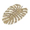 24.8x17.3x2" Gold Monstera Leaf Wall DÃ©cor