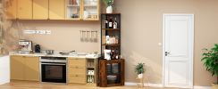 Corner Shelf with Doors, 65" Corner Cabinet & Wine Glass Rack, 6 Tier Bookshelf Display, Freestanding Corner Storage Stand[Unable ship weekends, TK/TE