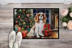 NEW Cavalier Spaniel Cozy Christmas Doormat Front Door Mat Indoor Outdoor Rugs for Entryway, Non Slip Washable Low Pile, 18H X 27W