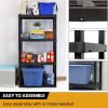 Plastic Shelves Garage Storage Shelf Heavy Duty Shelving Unit 4-Tier 57"H x 14"D x 30"W Black-400 lbs Total Capacity