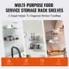 8.6" x 16" Stainless Steel Shelf, Wall Mounted Floating Shelving with Backsplash, 44 lbs Load Capacity Commercial Shelves, Heavy Duty Storage Rack for