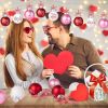 24Pcs Valentines Day Ball Ornaments, 2.36Inch Red Pink White Hanging Balls for Tree, Letter Hanging Baubles Valentine's Day Party Supplies for Wedding