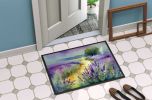 NEW Lavender in Watercolor Doormat Front Door Mat Indoor Outdoor Rugs for Entryway, Non Slip Washable Low Pile, 18H X 27W